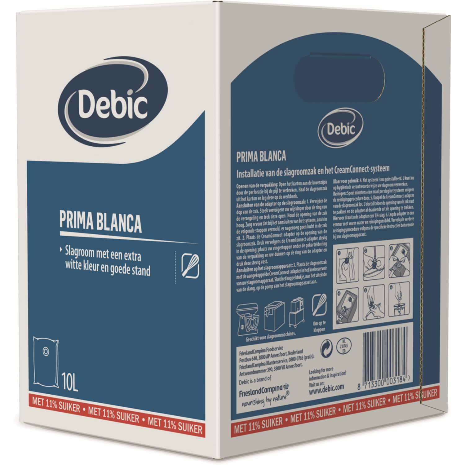 Debic Prima Blanca slagroom gesuikerd 11% 10L