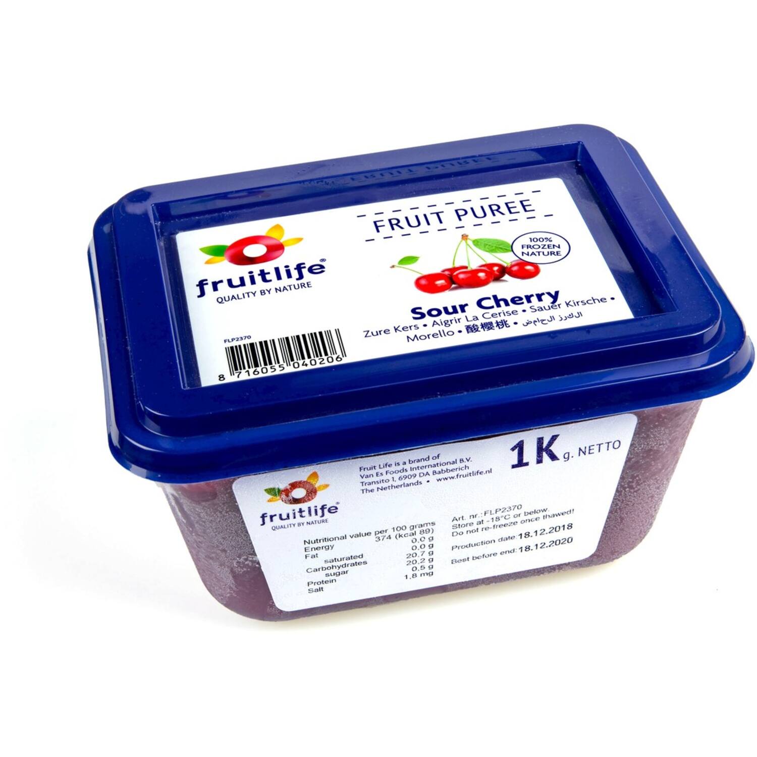Fruitlife Zure Kersen Puree 1 Kg (6)