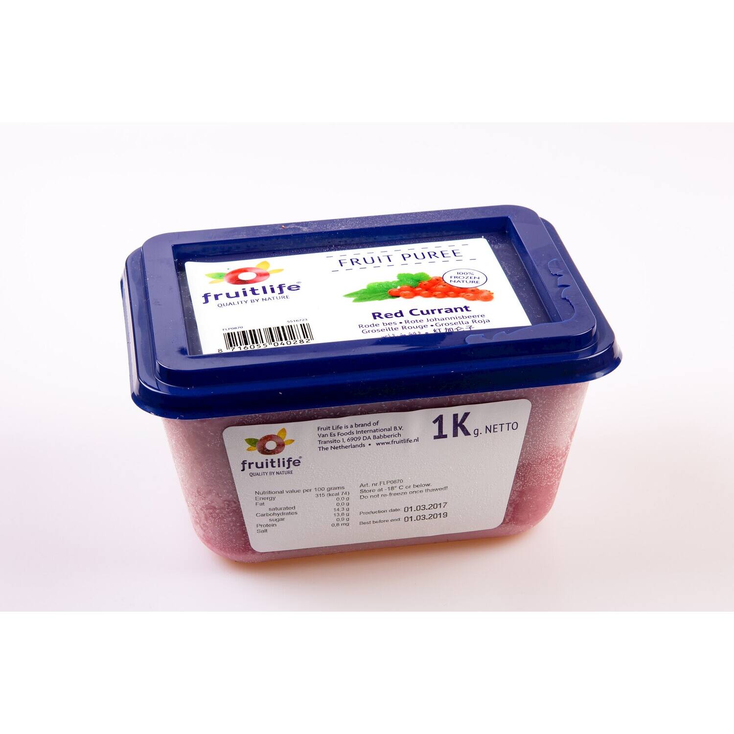 Fruitlife Rodebessenpuree 1 Kg (6)