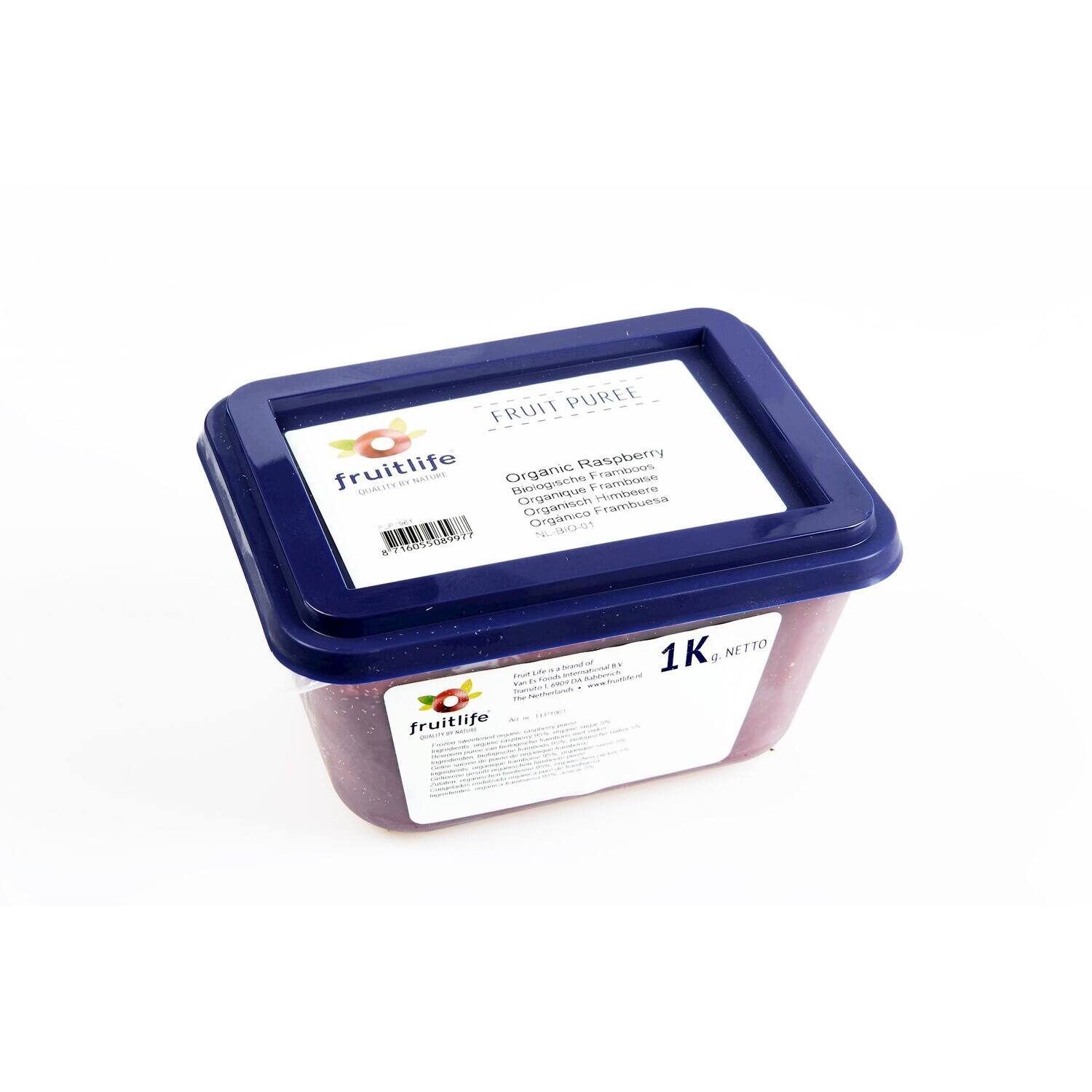 Fruitlife Bio Frambozenpuree Zonder Pit 1 kg (6) NL-BIO-01