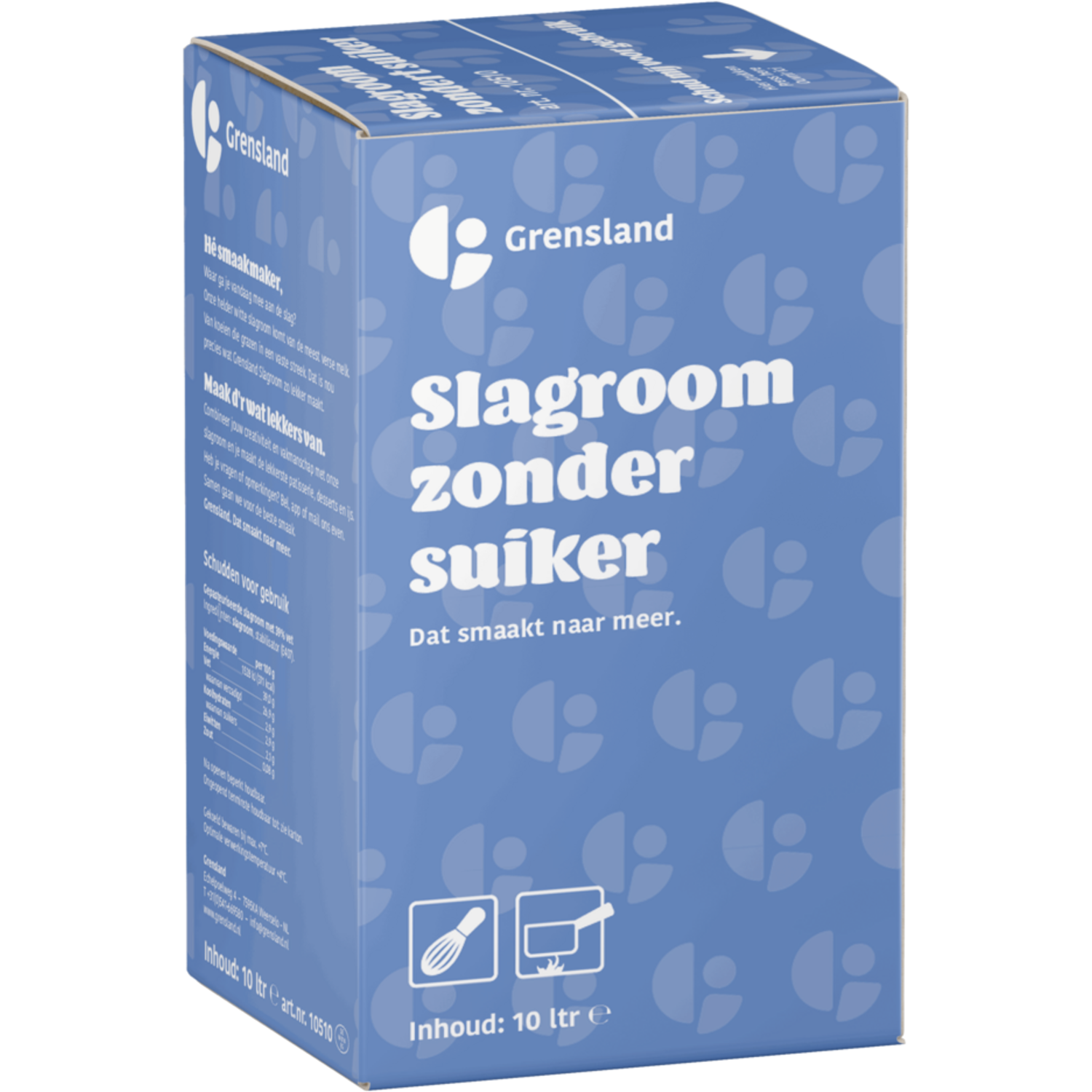 Grensland Ongesuikerde Room 10 ltr Bag In Box