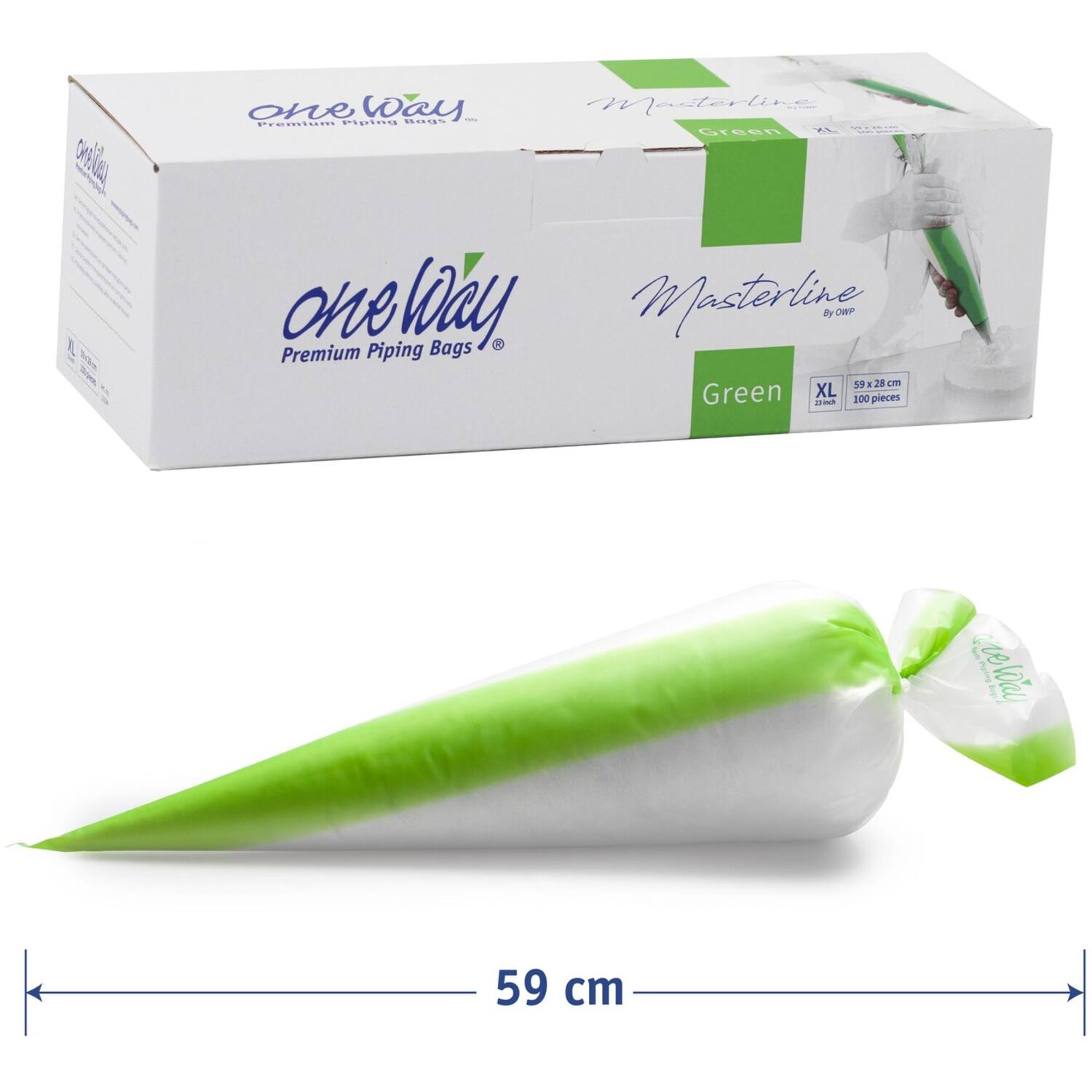 Wegwerp Spuitzakken Green 59x28cm Masterline (100)