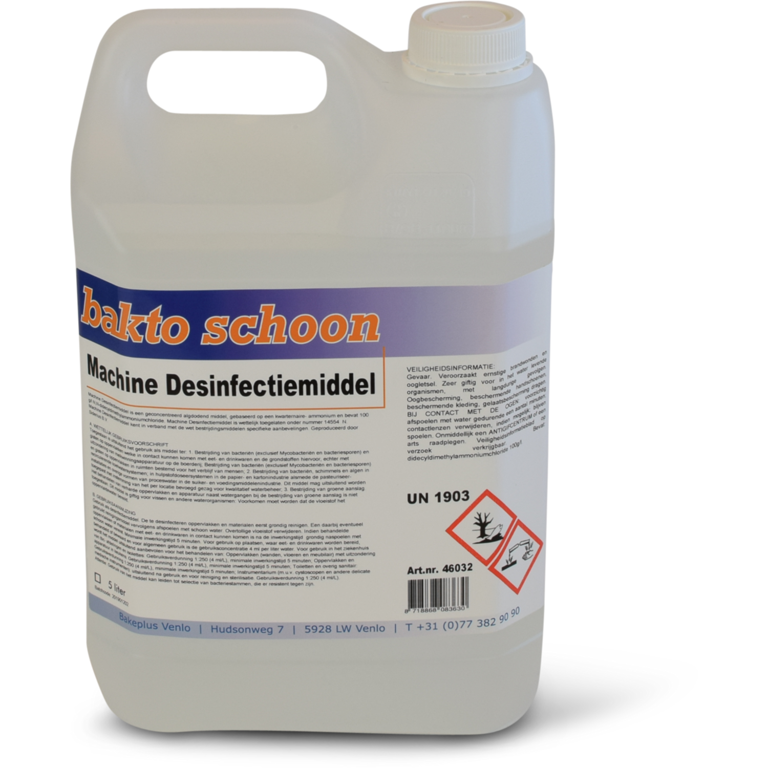 Bakto Schoon Machine Desinfectiemiddel 5 Ltr