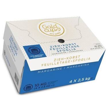 VDM Gold Cup Korstdeeg Margarine Plak 4x2,5 kg, foto 2 van 4