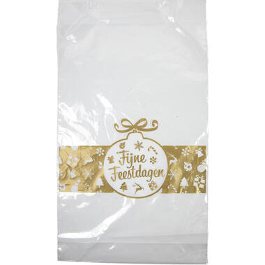 Beugelzakken Stol Kerst Design Fijne Feestdagen 28x30+4cm 25mu LDPE (1000), foto 2 van 2