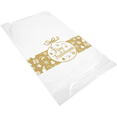Beugelzakken Stol Kerst Design Fijne Feestdagen 28x44+4cm 25mu LDPE (1000), foto 2 van 2